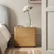 Boxed Agnes Curved Edge 2 Drawer Bedside Table, Natural RRP £179.99-SR6(4.5) Minimalistic, clean and