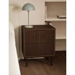 BOXED Wharf 2 Drawer Bedside Table. RRP £129. With its clean lines and mid-century aesthetic, this