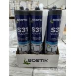 72 x Bostik Pro S31 Sanitary Silicone 310ml Clear. RRP £12.49 per tube. • +/- 25% flexibility •
