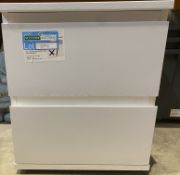 1 X 2DRAWER NOVA BEDSIDE TABLE, WHITE (LOC: R35.1-B949)
