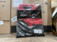 16 X BRAND NEW PORTWEST PW2 WOMENS POLO TOPS BLACK AND RED SIZE MEDIUM (LOC: 3.6-BB985)