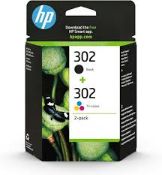Boxed HP X4D37AE 302 Original Ink Cartridges, Black and Tri-color, 2 Count. - SR5.3.4.