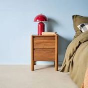 sweeek - Bedside table wood decor 2 drawers Walnut 42x42x55 cm. - SR2.2.3.