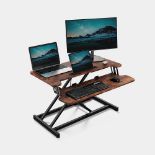 Boxed Dark Wood Standing Desk Converter-RS2.4