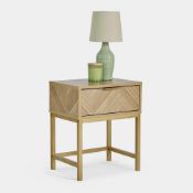 Boxed Ducie Herringbone Bedside Table-RS2.1