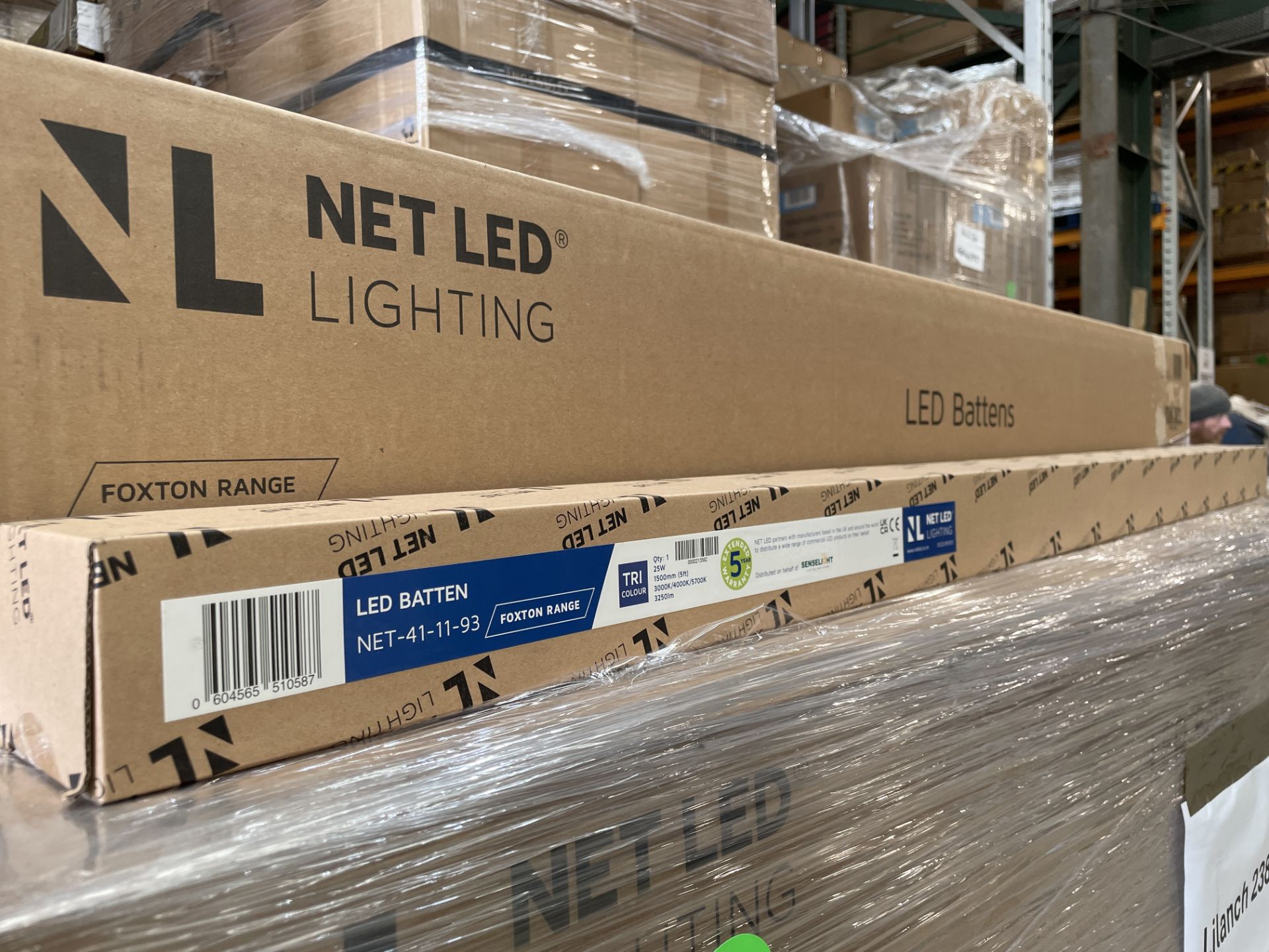 10 X BRAND NEW NET LED LIGHTING FOXTON RANGE 5FT 25W 3250LM LED BATTEN LIGHTS RRP £59 EACH (LOC: 8.