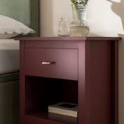 Boxed Oakham 1-Drawer Bedside Table, Wild Cherry RRP £169.99-SR5(5.1) A little touch of elegance