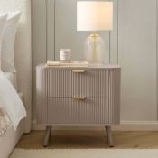 Boxed Hattie 2 Drawer Bedside Table - Taupe RRP £239.99-SR6(4.1) The Hattie Bedside Table is a sleek