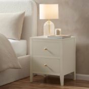 Boxed Poppy 2 Drawer Bedside Table - Cream RRP £199.99-SR6(4.5) With two handy drawers, this bedside