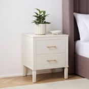 Boxed Sienna 2 Drawer Bedside Table - Cream RRP £209.99-SR6(4.3) With durable metal drawer runners