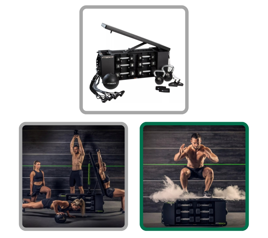 Quantity of Fitbench All in One Workout Benches - Includes Dumbbells, Kettlebells, Slam Ball & Resistance Bands - Delivery Available!