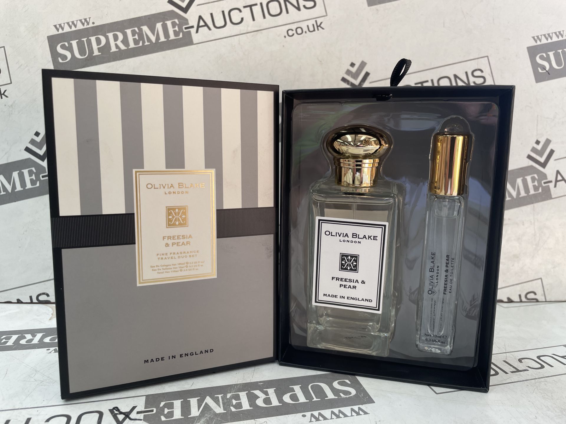 8 X BRAND NEW OLIVIA BLAKE FREESIA AND PEAR TRAVEL DUO EDT SET RRP £45 EACH (32152) (LOC: 23.11-