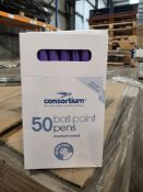 160 X NEW BOXES OF 50 CONORTIUM BALL POINT PENS. MEDIUM POINT (LOC: 22.4-RW35)