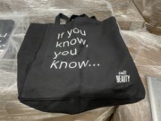 25 X BRAND NEW CULT BEAUTY IF YOU KNOW YOU KNOW LARGE BLACK FASHION TOTE BAGS (LOC: 22.16-AA593)