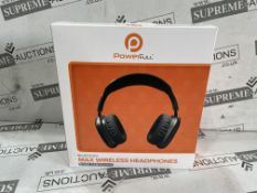 6 X BRAND NEW POWERFULL BLUETOOTH MAX WIRELESS HEADPHONES WITH NOISE CANCELLING TECHNOLOGY (LOC: