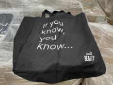 25 X BRAND NEW CULT BEAUTY IF YOU KNOW YOU KNOW LARGE BLACK FASHION TOTE BAGS (LOC: 22.6-AA584)