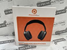 6 X BRAND NEW POWERFULL BLUETOOTH MAX WIRELESS HEADPHONES WITH NOISE CANCELLING TECHNOLOGY (LOC: