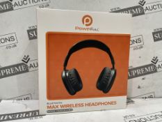 6 X BRAND NEW POWERFULL BLUETOOTH MAX WIRELESS HEADPHONES WITH NOISE CANCELLING TECHNOLOGY (LOC: