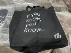 25 X BRAND NEW CULT BEAUTY IF YOU KNOW YOU KNOW LARGE BLACK FASHION TOTE BAGS (LOC: 22.7-AA591)