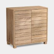 Boxed Bathroom Storage Cabinet – Oak Wood Effect Bathroom Floor Cabinet with Handleless Design -