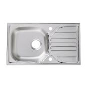 Turing Inox Stainless steel 1 Bowl Sink & drainer 435mm x 760mm - SR1.4.8
