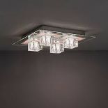 Colours Fama Brushed Glass & metal Chrome effect 4 Lamp LED Ceiling light. - SR1.1.6