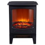 Focal Point Malmo 1.8kW Matt Black Cast iron effect Electric Stove. - SR1.1.5.