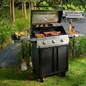 UnBoxed GoodHome Attaia Black 3 burner Gas BBQ - SR3.1.3