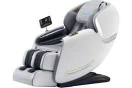 BRAND NEW & BOXED MiCOMFORT ATLANTIS Full Body 4D Massage Chair - WHITE. RRP £2999. *VOICE & LCD -