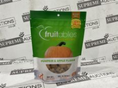 100 X BRAND NEW FRUITABLES PUMPKIN AND APPLE FLAVOUR DOG TREATS 198G BB FEB 2025 (LOC: 22.14-