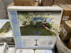 4 X BRAND NEW ALPINE TEC 116 AGED GREEN PEDESTAL BIRDBATH WITH SCROLL WORK (LOC: 49-AA3789)