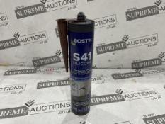 132 X BOSTIK S41 SILIOCNE 310ML GLAZING AND FRAME BROWN (LOC: 44.2-AA3961)
