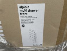 22 X BRAND NEW ALPINIA TONGUE AND GROOVE MATT WHITE DRAWER FRONTS PACKS OF 4 715 X 497 X 18MM (