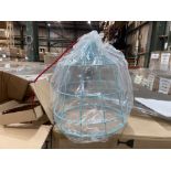 4 X BRAND NEW INNERMOST BLUE CAGE RED ROPE HANGING CAGE PENDANT LIGHTS RRP £449 EACH (LOC: 46.5-