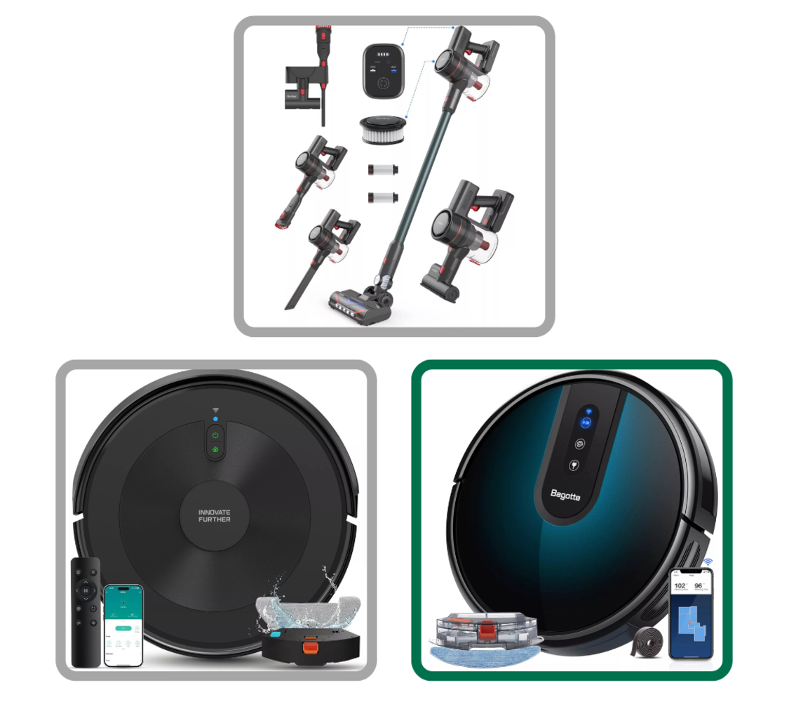 BRANDED ROBOT VACUUM CLEANERS AND JUICERS IN A VARIETY OF DESIGNS AND BRANDS. SOLD IN TRADE AND INDIVIDUAL LOTS. DELIVERY AVAILABLE