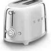 Smeg 50s Style TSF01SSUK Stainless Steel 2-Slice Toaster RRP £269.99 (LOC: RS1.10-SM4)