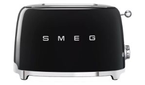 Smeg TSF01BLUK 50's Style Retro 2 Slice Toaster - Black RRP £249.99 (LOC: RS1.10-SM3)