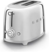 Smeg TSF01SSUK 2 Slice Toaster, Extra Wide Slots RRP £269.99 (LOC: RS2.2.6-SM224)