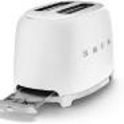 Smeg 50's Style 2 Slice Toaster TSF01WHMUK White RRP £289.99 (LOC: RS1.1.8-SM42)