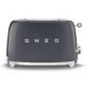 Smeg TSF01BLUK 50's Style Retro 2 Slice Toaster - Black RRP £249.99 (LOC: RS2.2.11-SM280)
