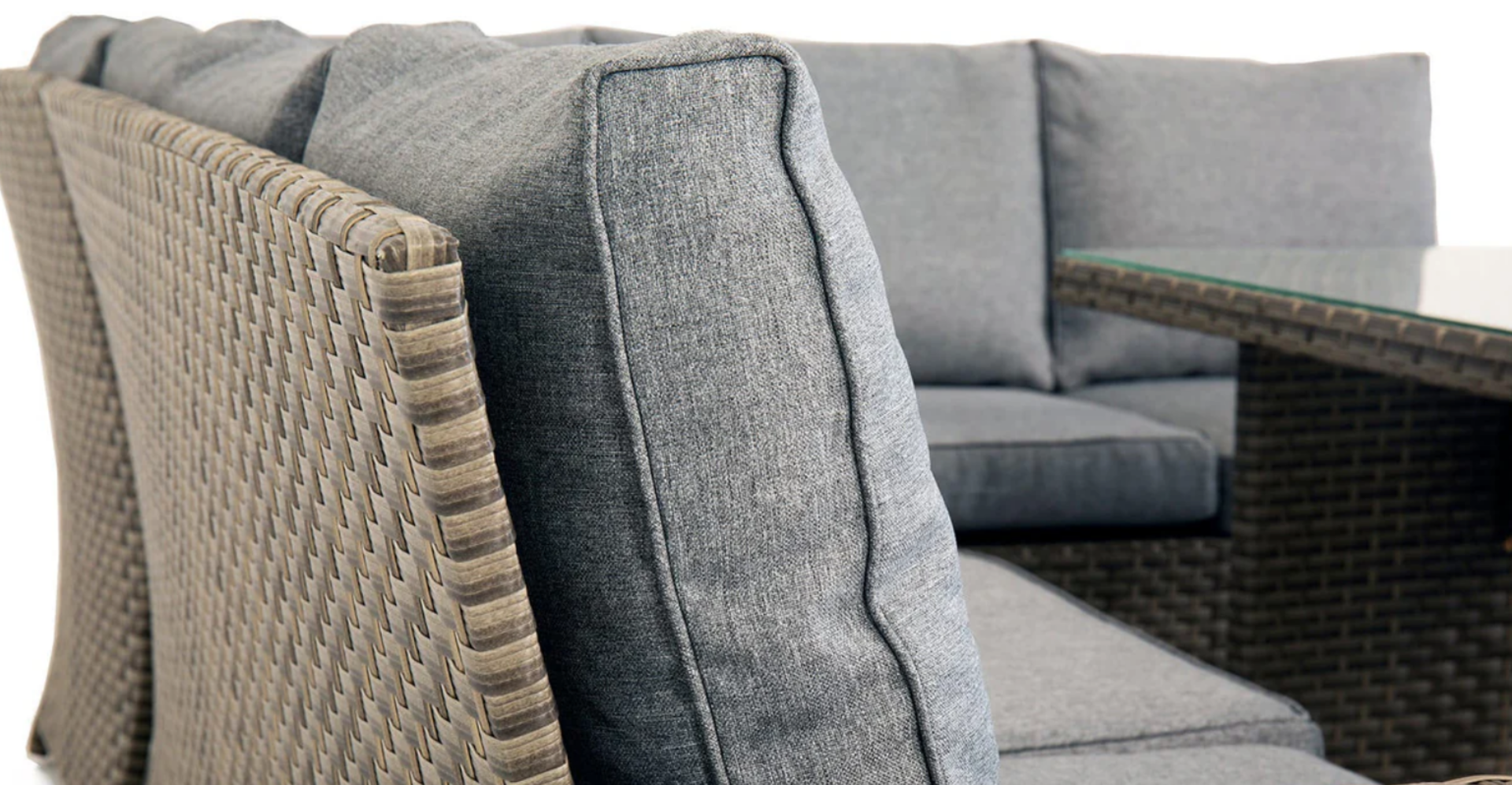 Luxury Grey Corner Rattan Casual Garden Dining and Lounge Set 9 Seater. RRP £1,499. VERSATILITY: - Image 5 of 5