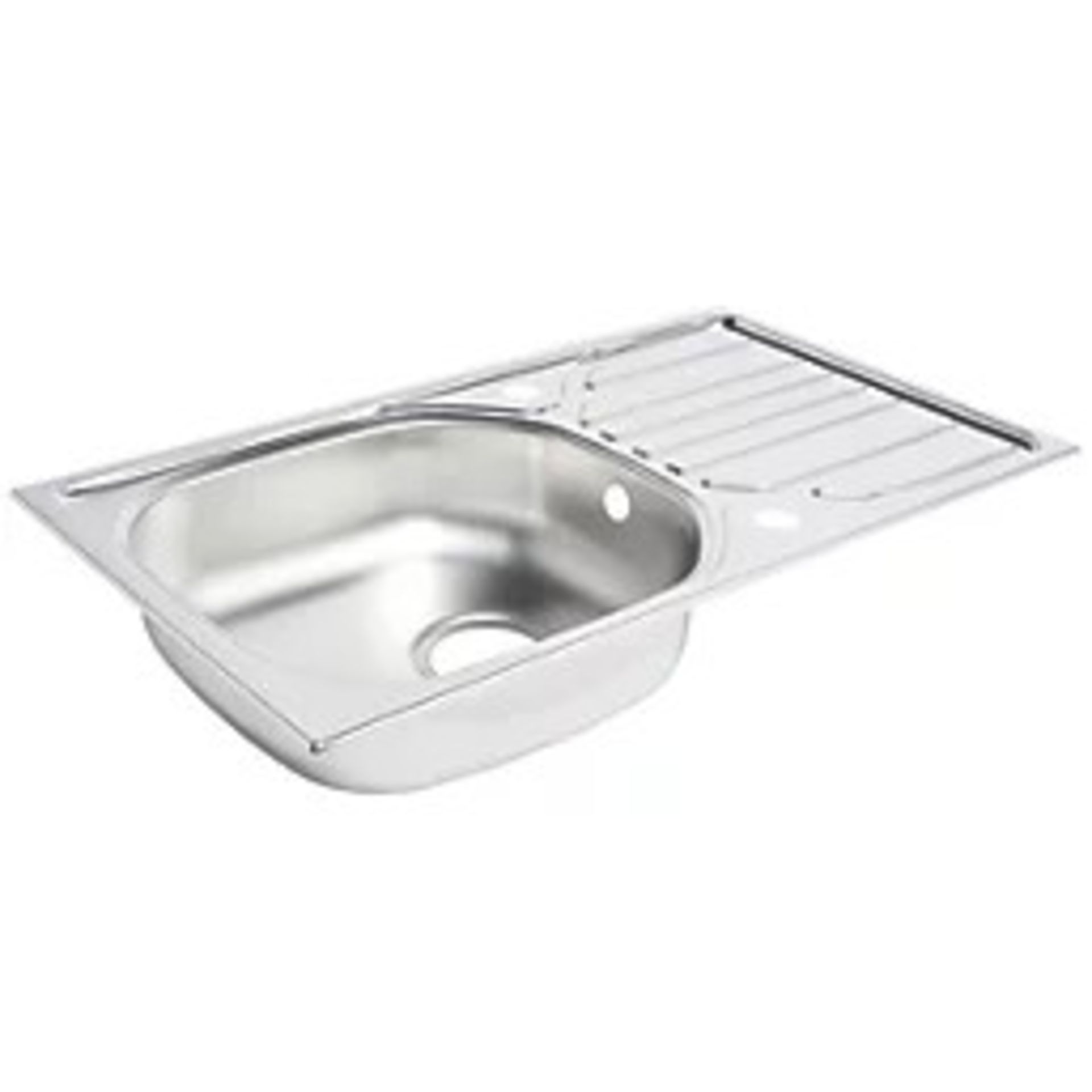 Essentials 1 Bowl Stainless Steel Kitchen Sink & Drainer 760mm x 430mm (LOC: SR2.3.8-QB719)