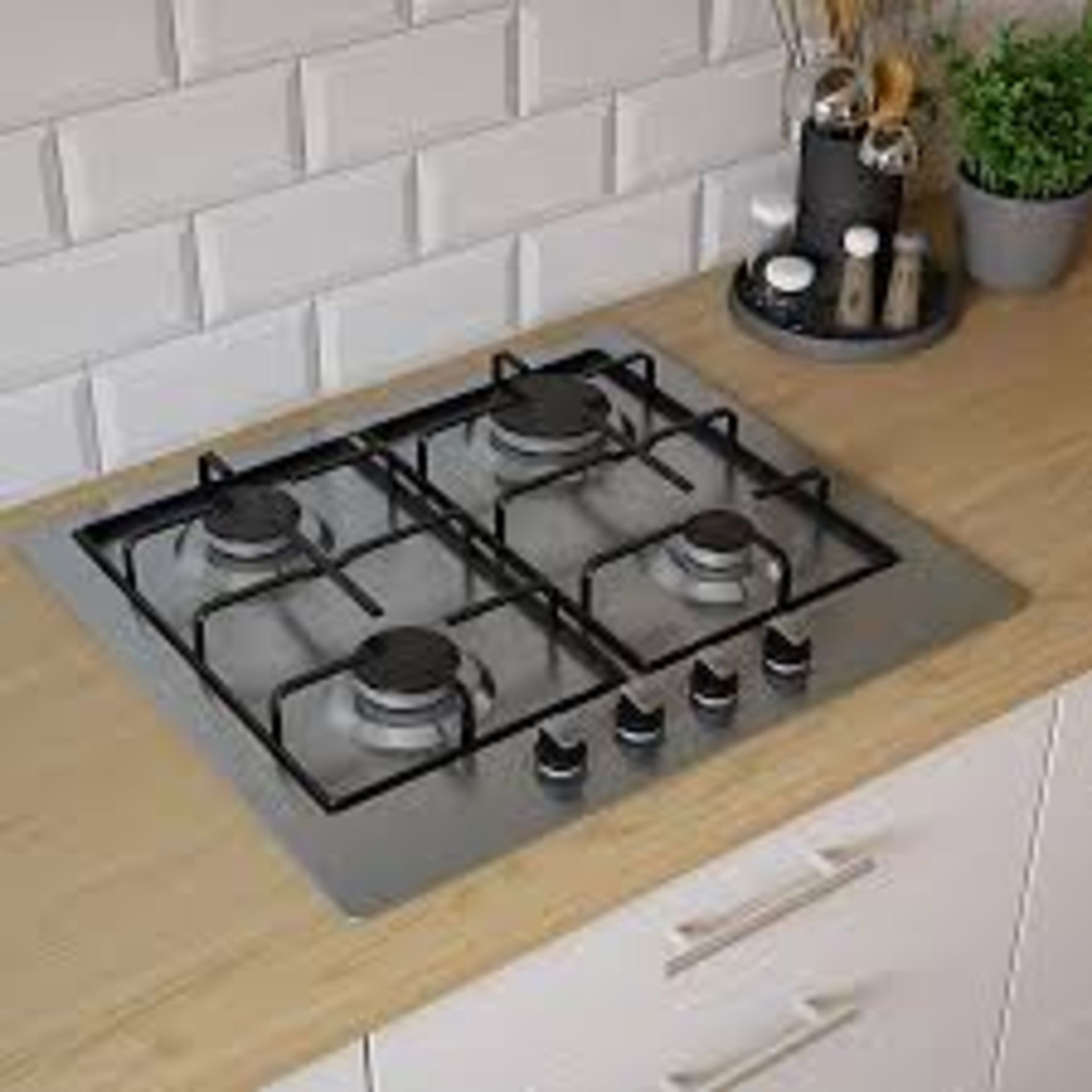 Cooke & Lewis GASUIT4 58cm Gas Hob. RRP £179.00. (LOC: SR4F-AP272)