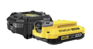 Stanley Fatmax V20 SFMCB10D1 RRP £39.98 18v 2ah Battery and Charger Starter Kit 2ah, This battery