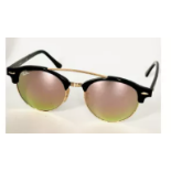 NEW & PACKAGED RAY-BAN Clubround Sunglasses - BLACK ON ARISTA WITH GREY MIRROR PINK LENSES. RRP £