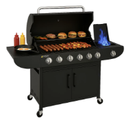 Campfire Gas BBQ Grill 7 burner Stainless Steel Burner Garden Yard Barbecue Cooker Side Burner