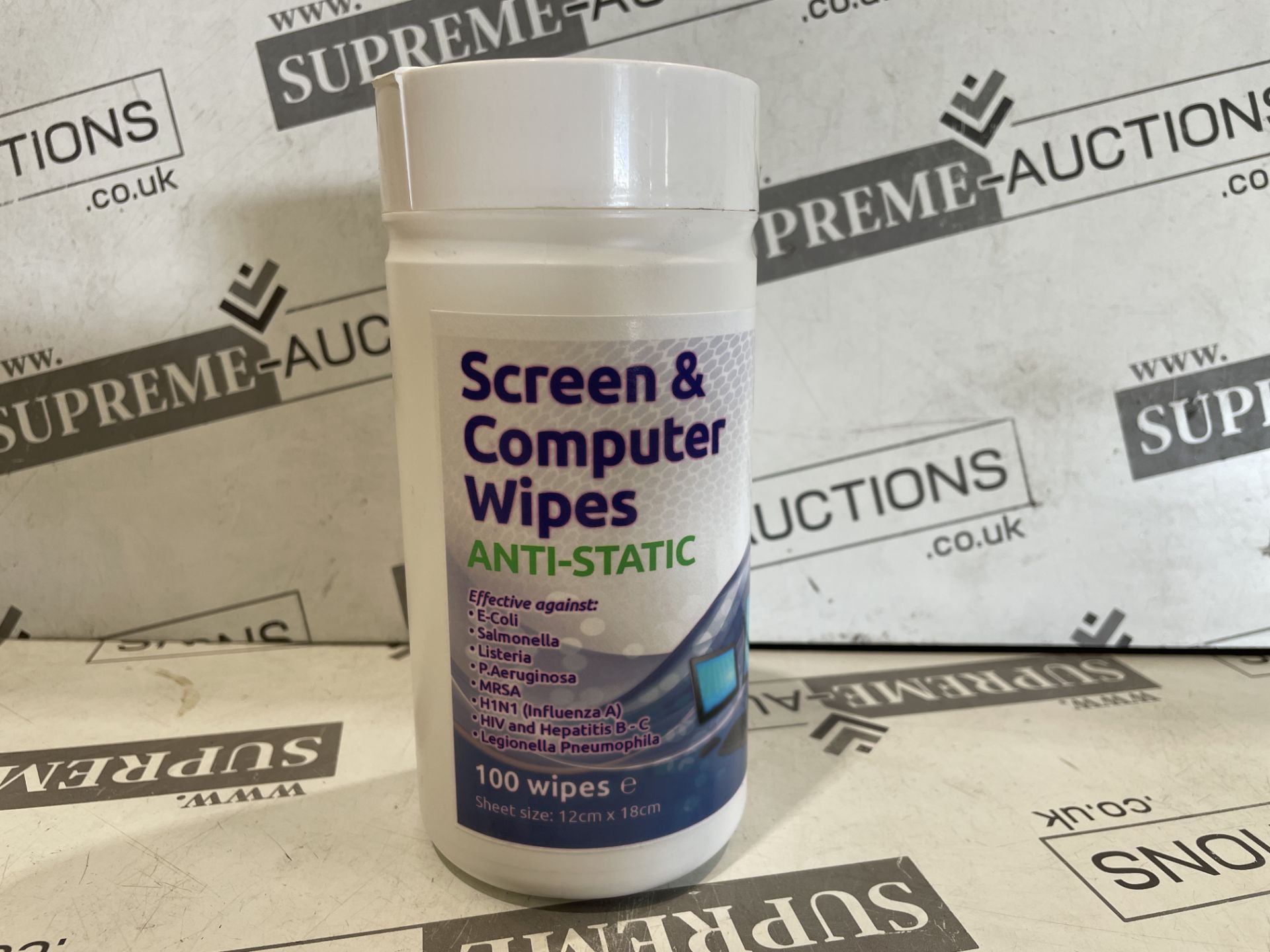 110 X BRAND NEW TUBS OF 100 12 X 18CM SCREEN AND COMPUTER WIPES ANTISTATIC (PLEASE NOTE BB JAN 2025)
