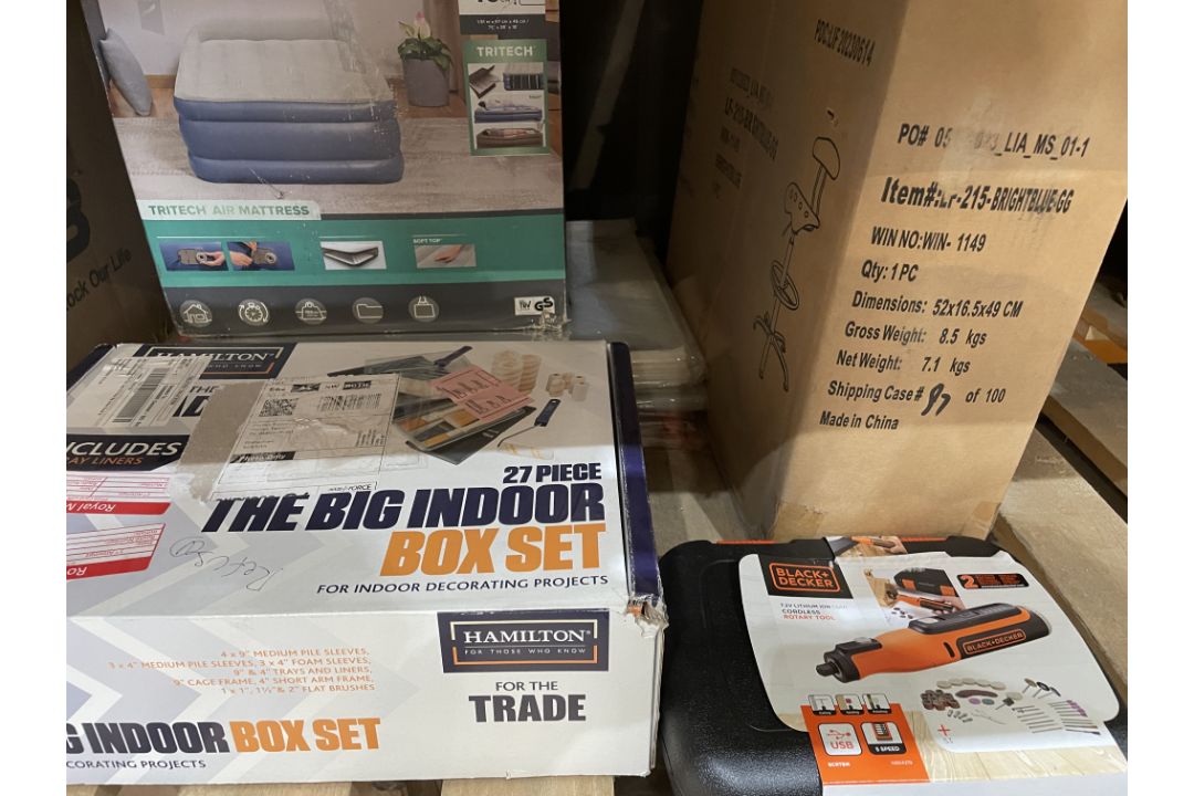 14 Piece Mixed lot to include 'The BIG indoor painting set' Black & Decker Rotary tool, Bar chair