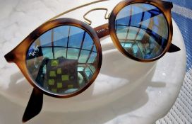 Ray Ban ' RB4256 6092/55 0 Gatsby ' Unisex Small Tortoise Green Mirror Blue (LOC: 5-JR749)