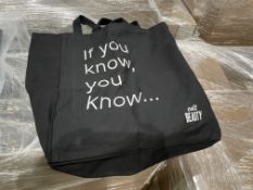 25 X BRAND NEW CULT BEAUTY IF YOU KNOW YOU KNOW LARGE BLACK FASHION TOTE BAGS (LOC: 22.7-AA588)